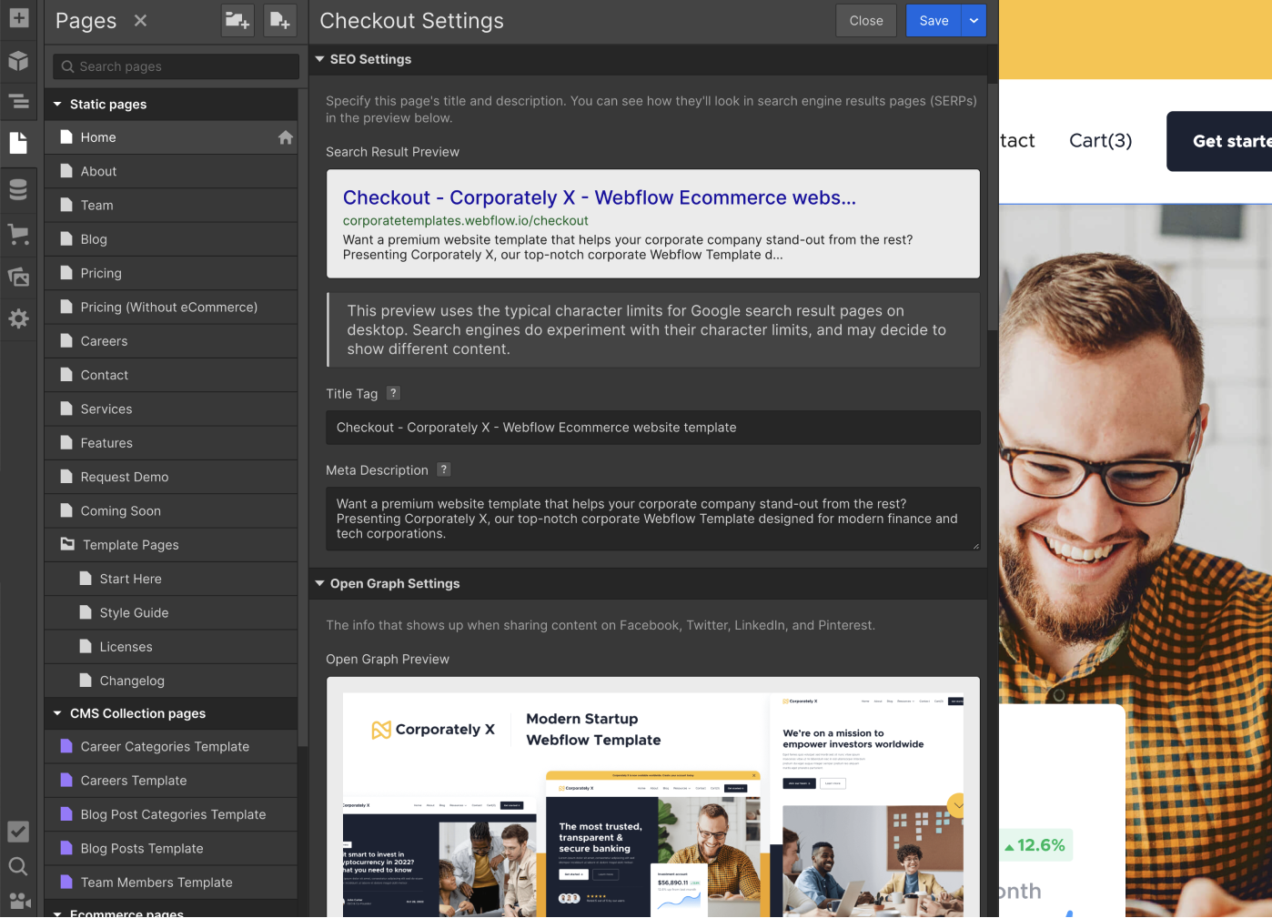 SEO - Corporate X Webflow Template